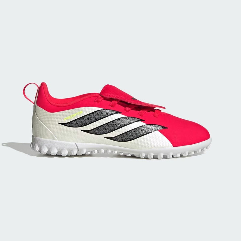 Chuteira Adidas Society Predator Club FT Jr Branco/Vermelho