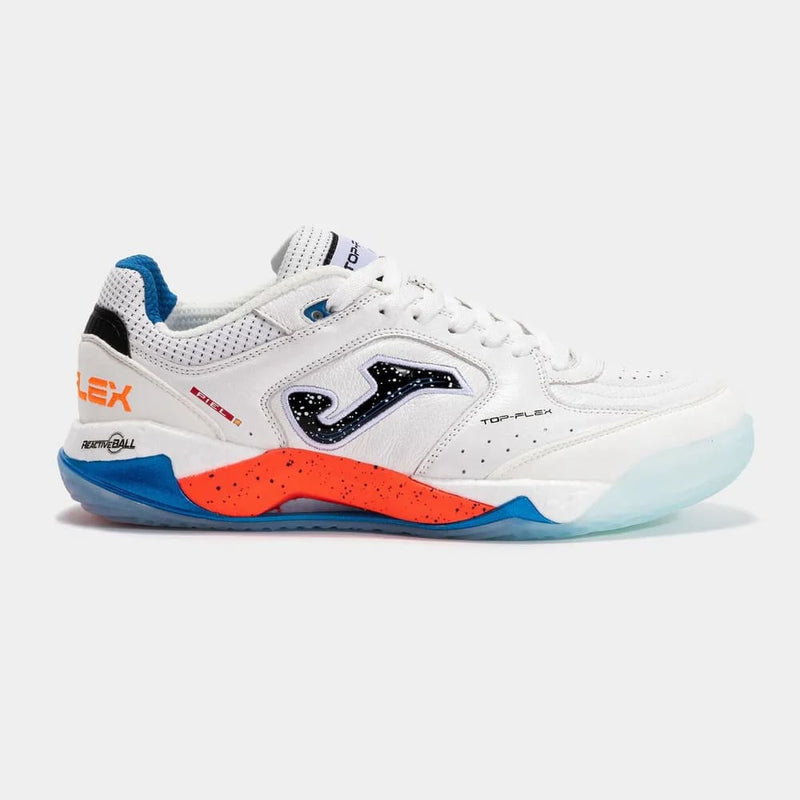 Chuteira Joma Futsal Top Flex Plus Branco/Vermelho