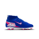 Chuteira Nike Campo Superfly 10 Club Jr Azul/Rosa