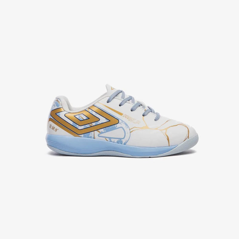 Chuteira Umbro Futsal Pro 5 Jr Kintsugi Branco/Azul